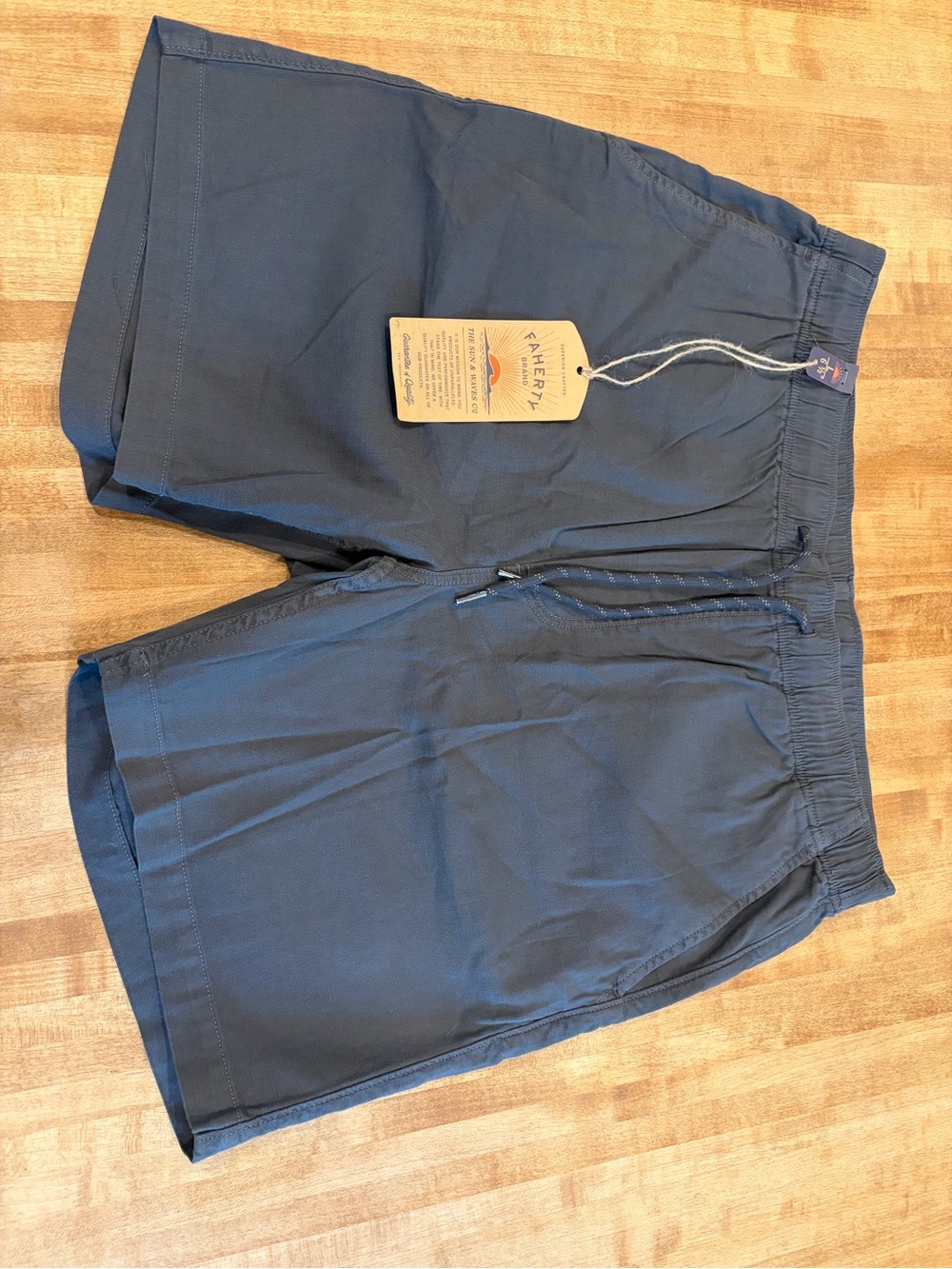 Faherty Charcoal Gray Elastic Waist Shorts